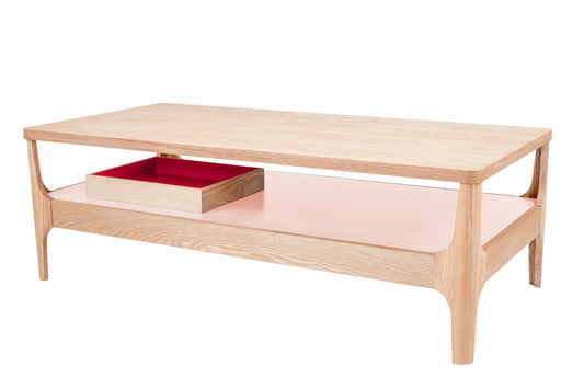 Kaffeetisch Bizum III Esche / Rosa
