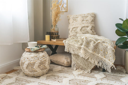 Decke Bohemian 400 Creme / Khaki