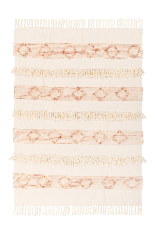 Decke Bohemian 200 Rosa / Creme